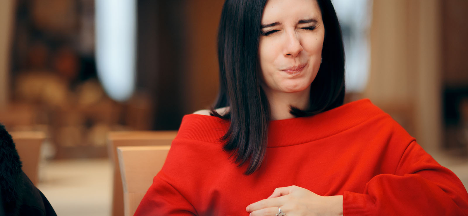 woman with heartburn