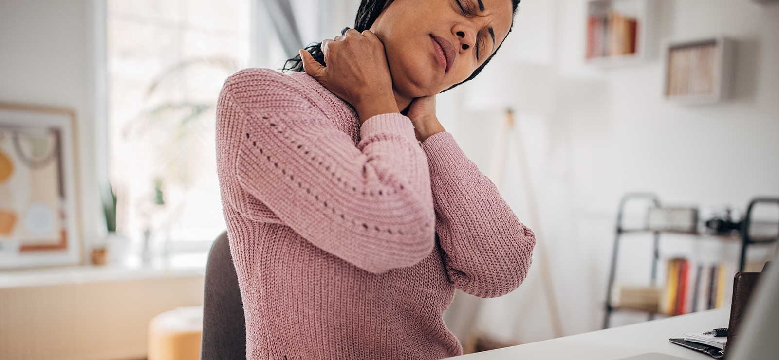 woman stretching her neck