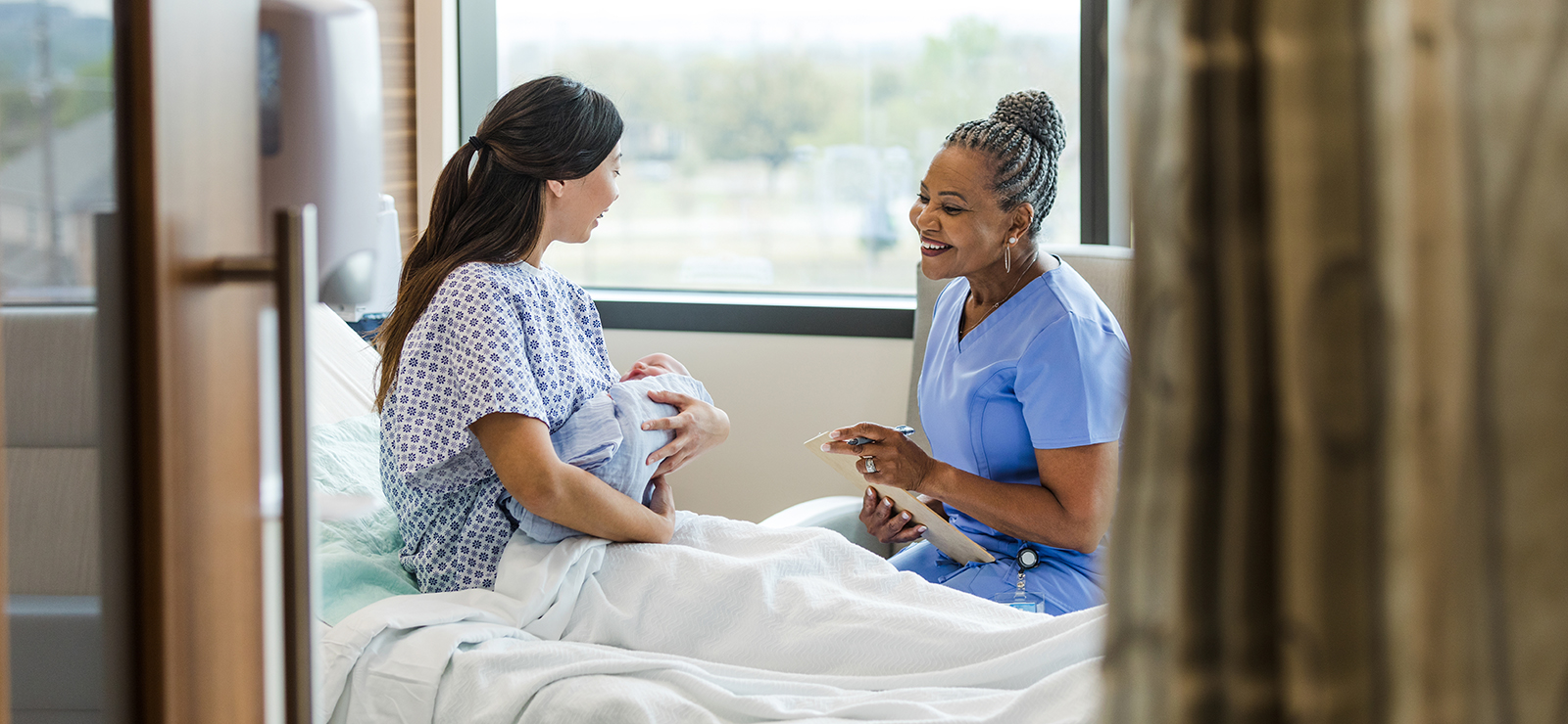 midwife with patient