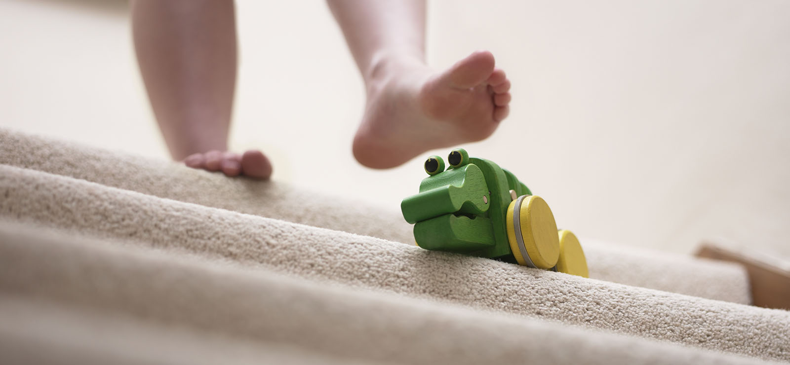 person walking down the stairs