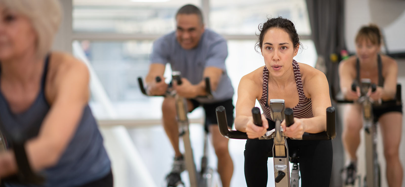 Group of people in a spin class