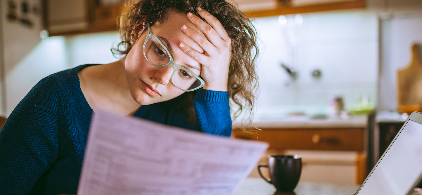 a woman stressed about something