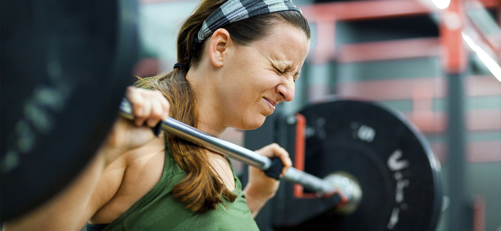 A woman lifting weights
