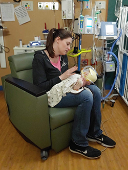 Aimee at the hospital with her newborn