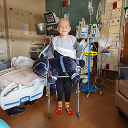 Ezra in the midst of his cancer treatments. 