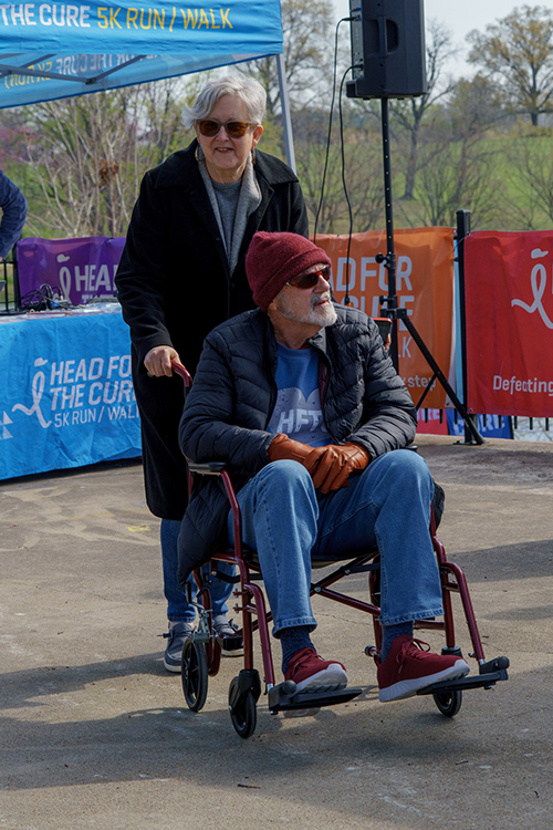 Tom and his wife Jatha, at a Head for the Cure event.