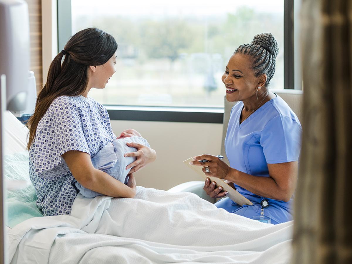 midwife with patient