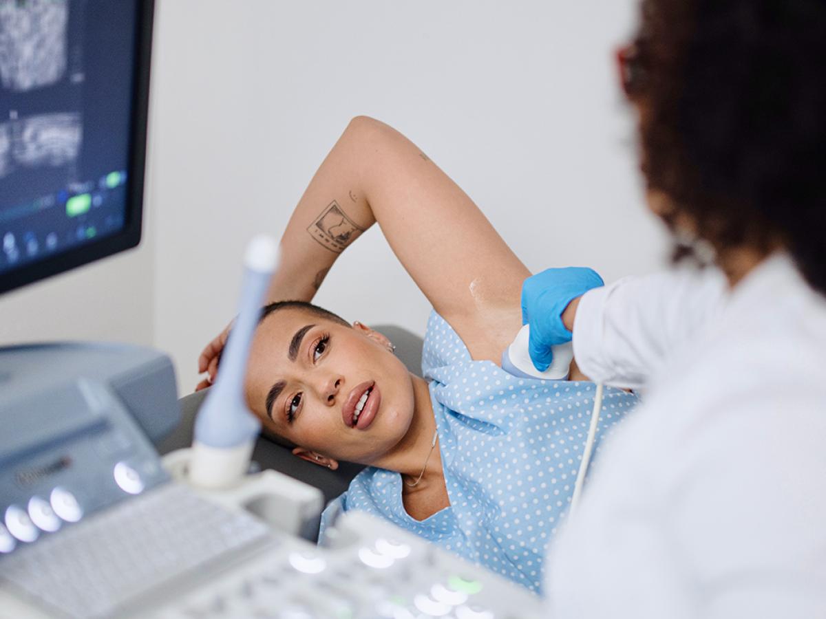 A woman being tested at hospital.