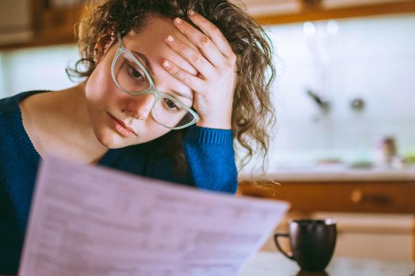 a woman stressed about something