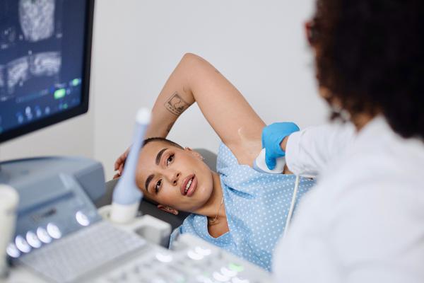 A woman being tested at hospital.