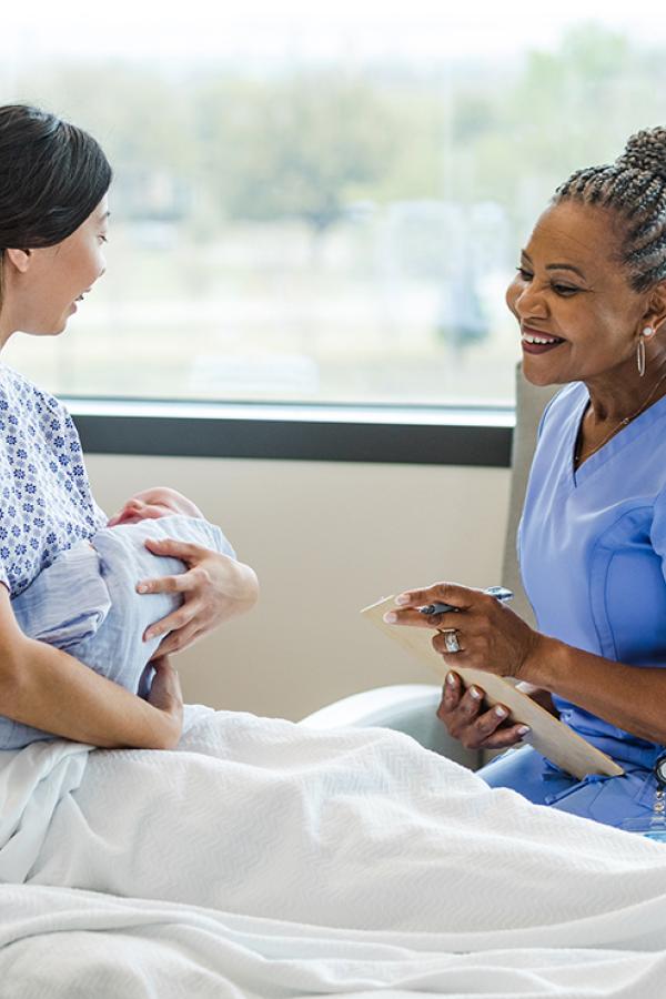 midwife with patient