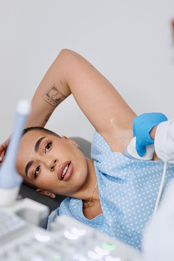 A woman being tested at hospital.