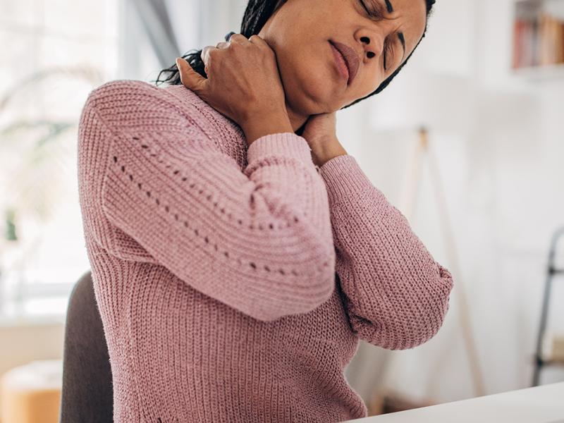 woman stretching her neck