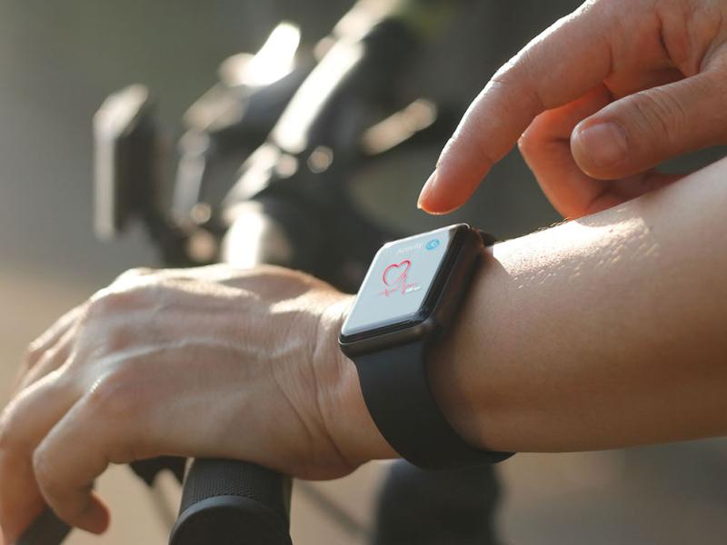 Person monitoring their heart rate on their watch