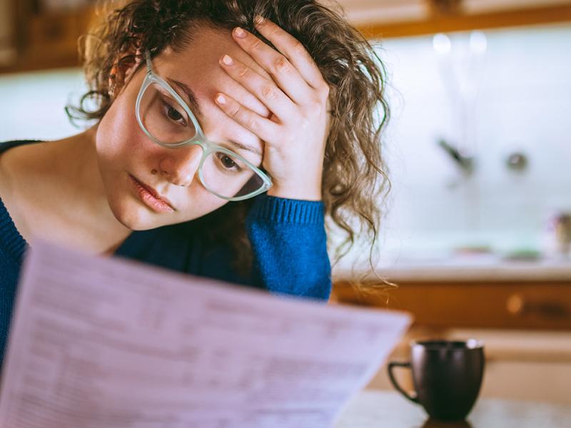 a woman stressed about something